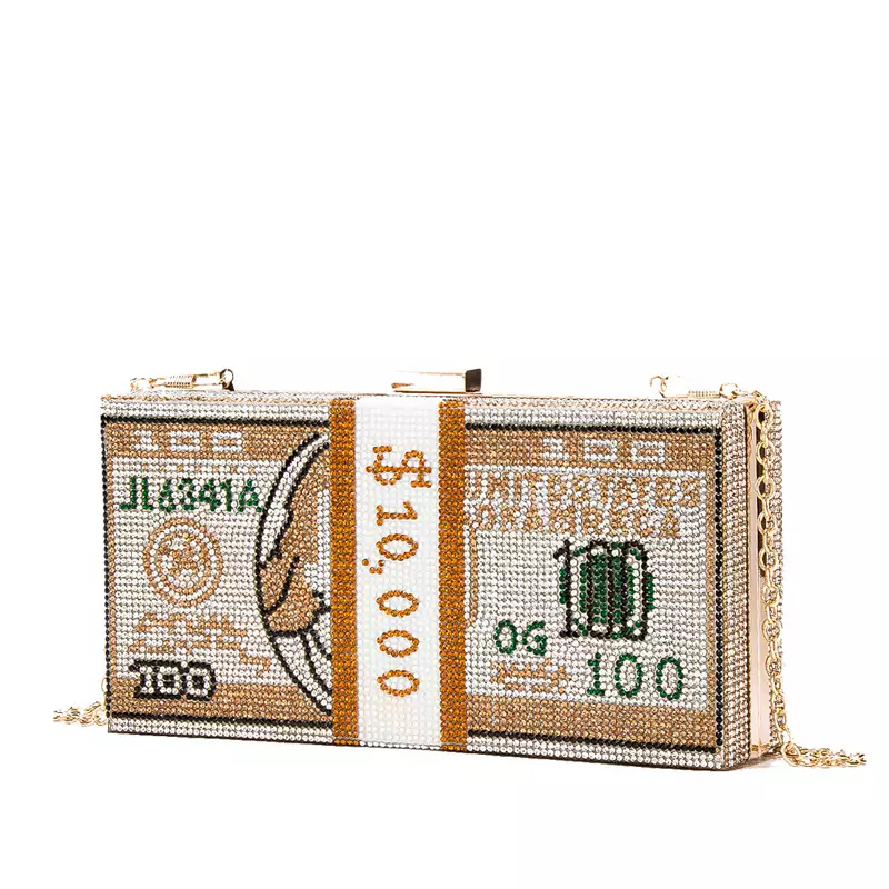 Money Clutch Rhinestone Purse Stack of Cash Unique Evening Clutch Handbag  Shoulder Bag Crossbody Bag Rhinestone Handbag (Pink Diamond) : Amazon.in:  Fashion